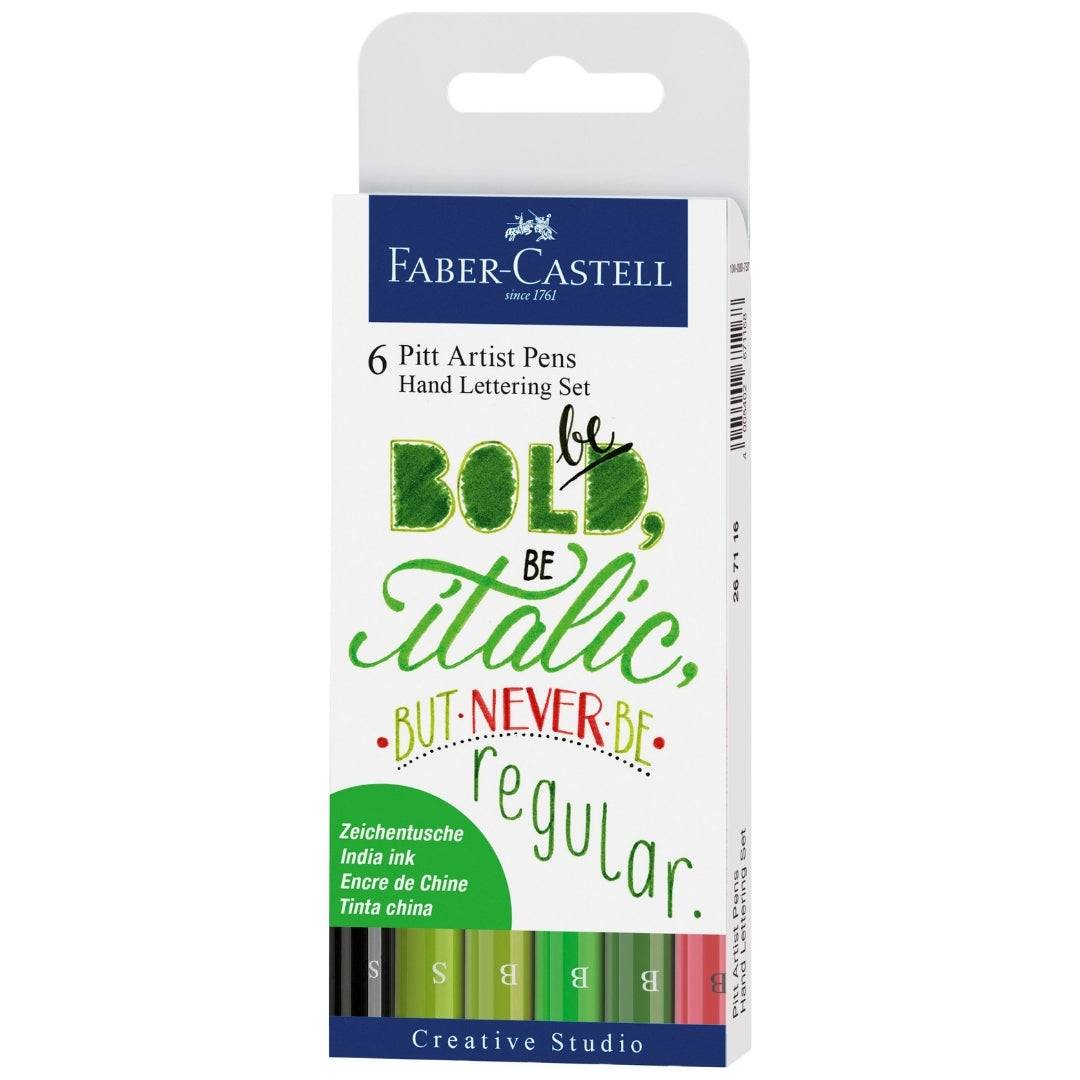 Marcadores Faber-Castell Pitt Artist Pen Jardín Verde 6 Unidades