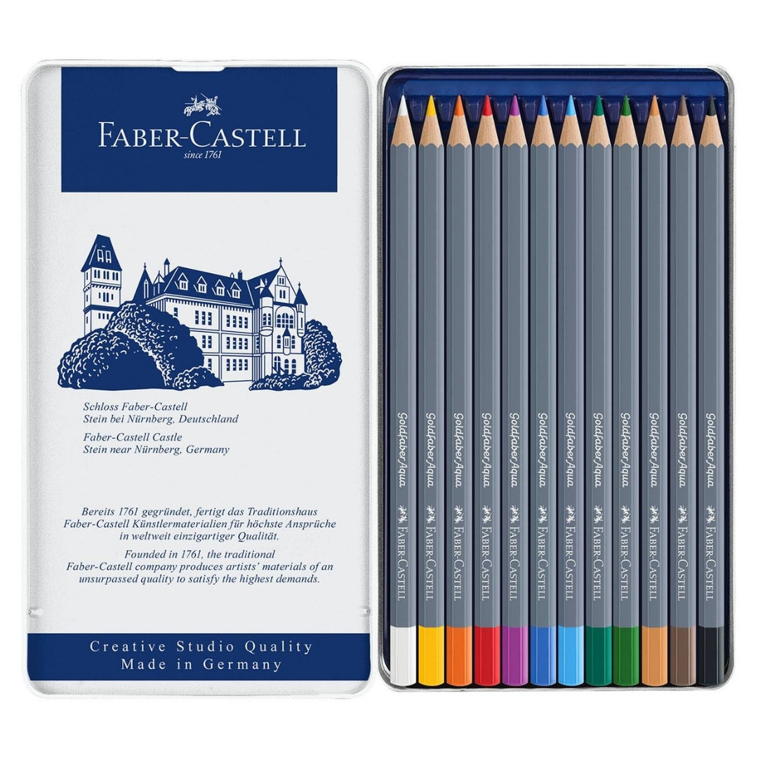Colores Goldfaber x 12 Acuarelable Faber Castell Estuche Metal