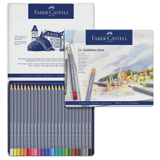 Colores Goldfaber x 24 Acuarelable Faber Castell Estuche Metal