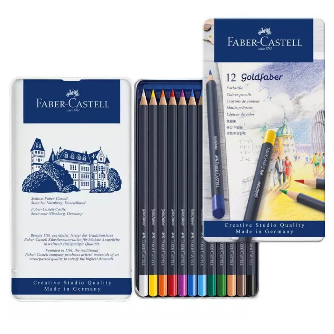Colores Goldfaber x 12 Faber Castell Estuche Metal