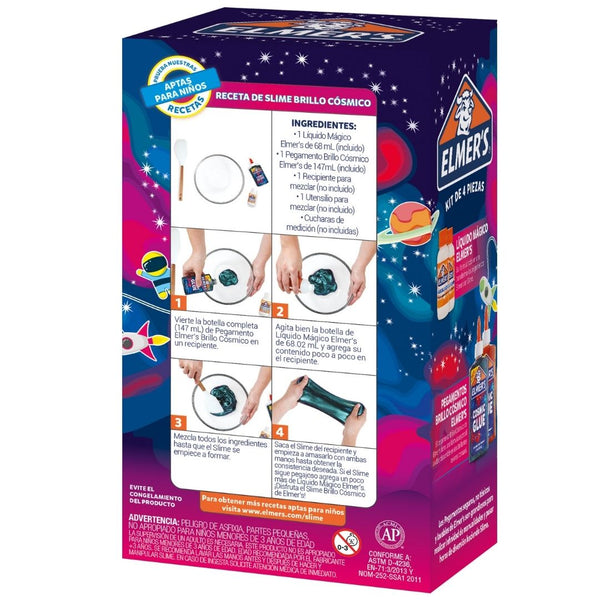 Kit Para Hacer Slime Brillo Cósmico Elmer's 4 Piezas
