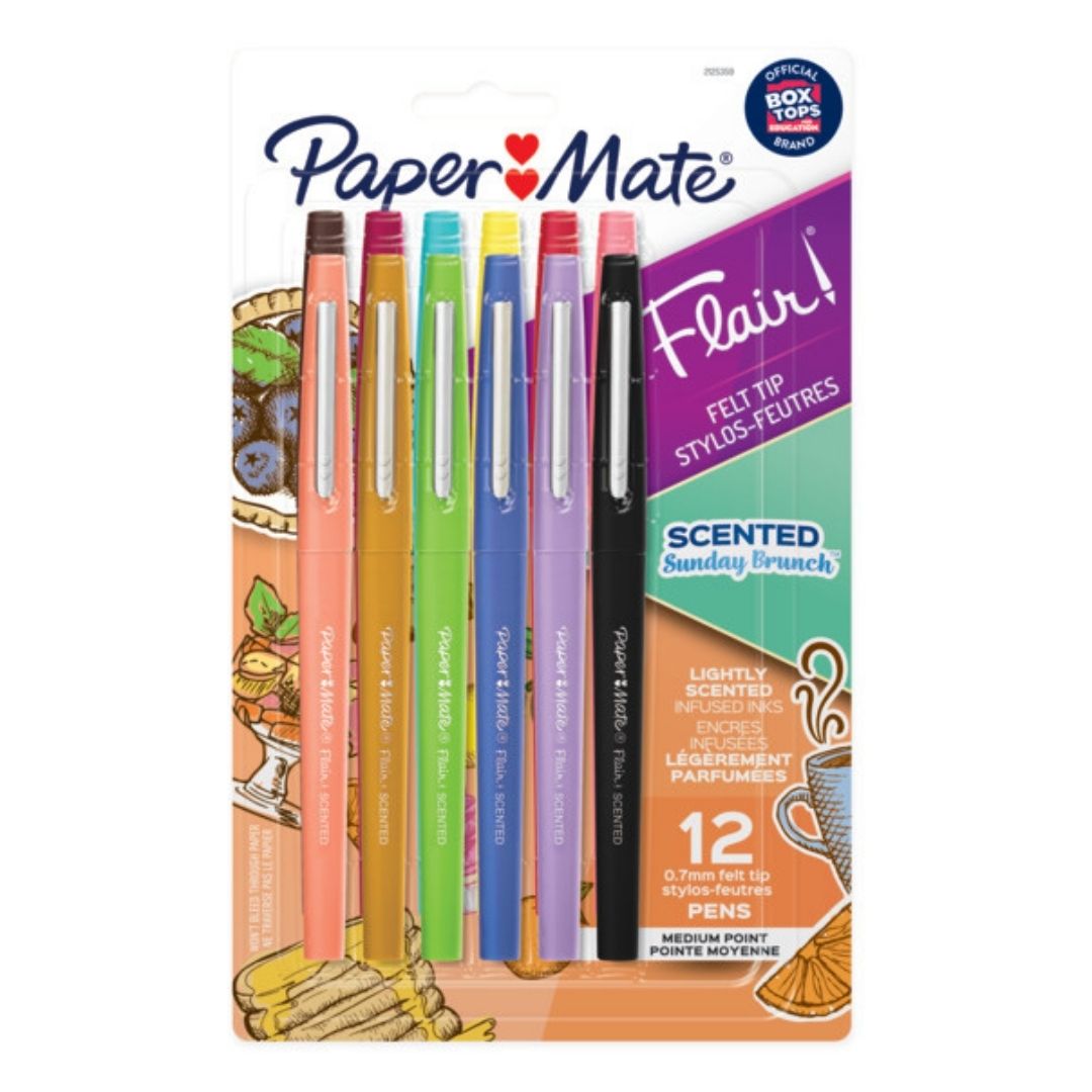 Marcadores Con Aroma Paper Mate Flair X 12 Punta Media