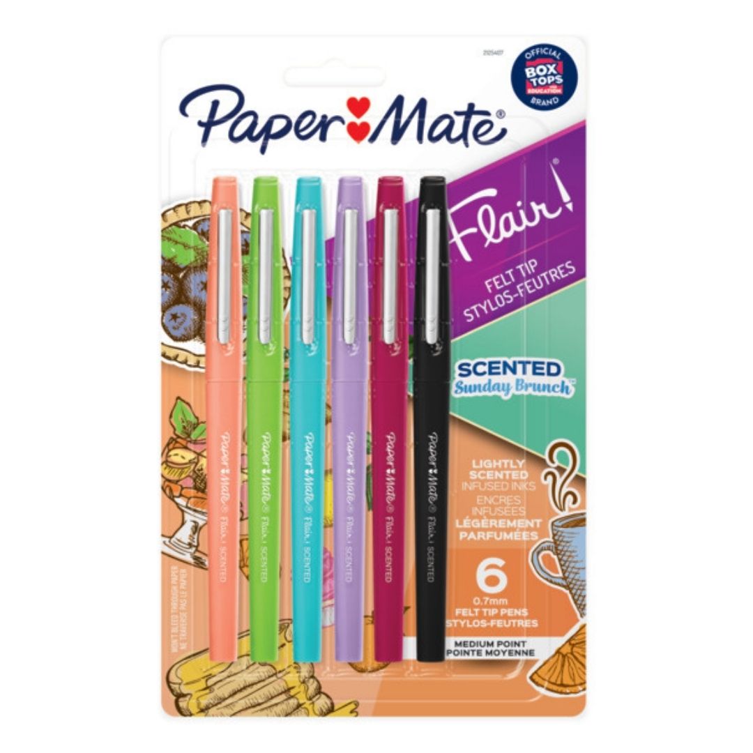 Marcadores Con Aroma Paper Mate Flair X 6 Punta Media