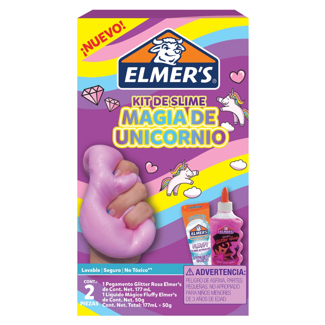 Mini Kit Slime Unicornio Mágico Elmer's 2 Piezas