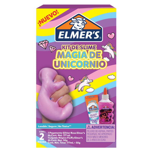 Mini Kit Slime Unicornio Mágico Elmer's 2 Piezas