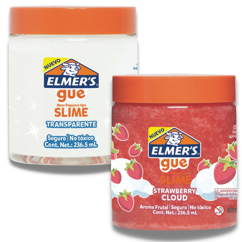 Pack Slime Elmers Gue Transparente + Strawberry Cloud 236 ml
