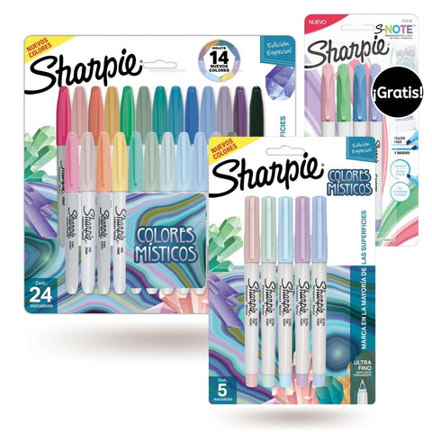 Pack Marcadores Sharpie Colores Místicos X 24 + 5UF