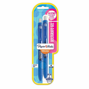 Boligrafo Inkjoy Gel Paper Mate Retráctil X2 Azul