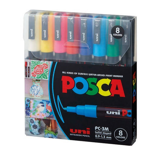Set Marcadores Posca Punta 3M X 8 Colores Básicos
