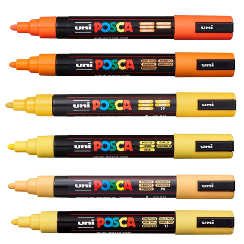 Set Marcadores Posca Punta 5M X 6 Shade of Sun