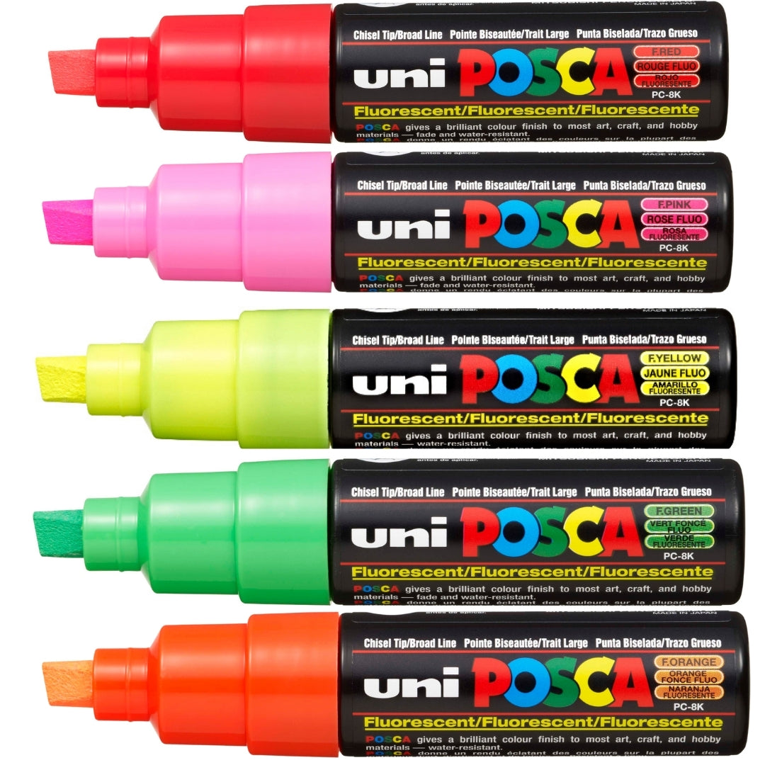 Set Marcadores Posca Punta 8K X 5 Neón