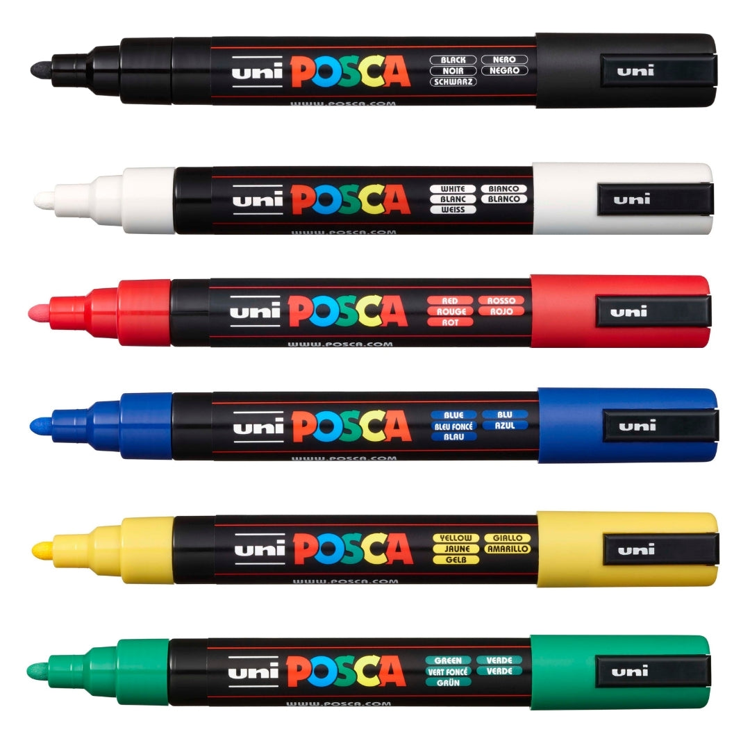 Set Marcadores Posca Punta 5M X 6 Básico