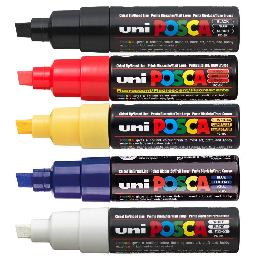 Set Marcadores Posca Punta 8K X 5 Básico