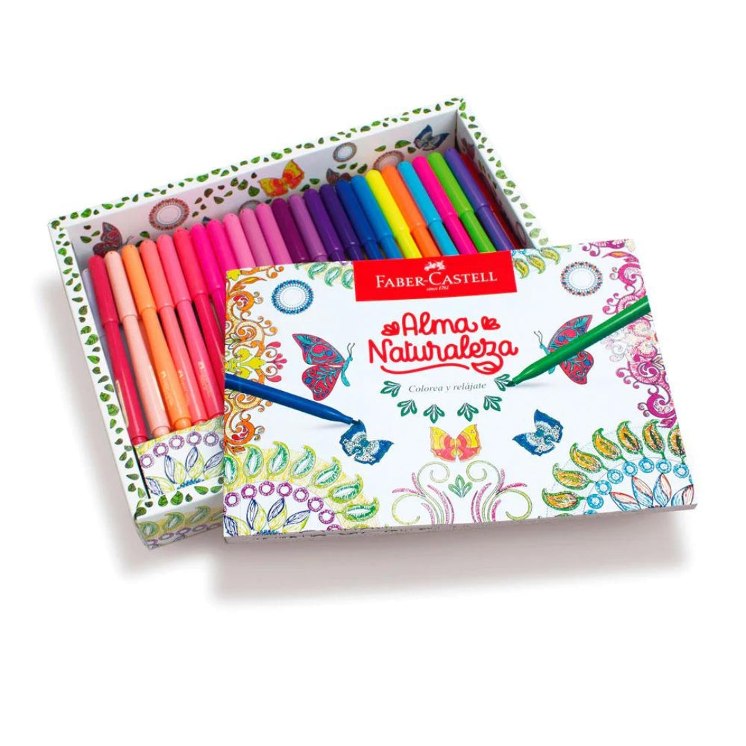 Set Alma Naturaleza + 72 plumones Fiesta 45