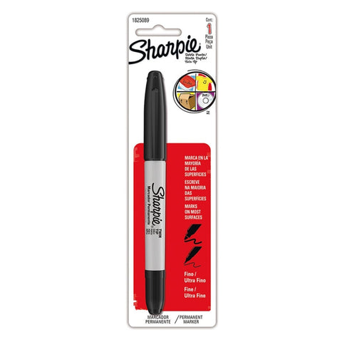 Marcador Permanente Sharpie Doble Punta Negro Blister X1