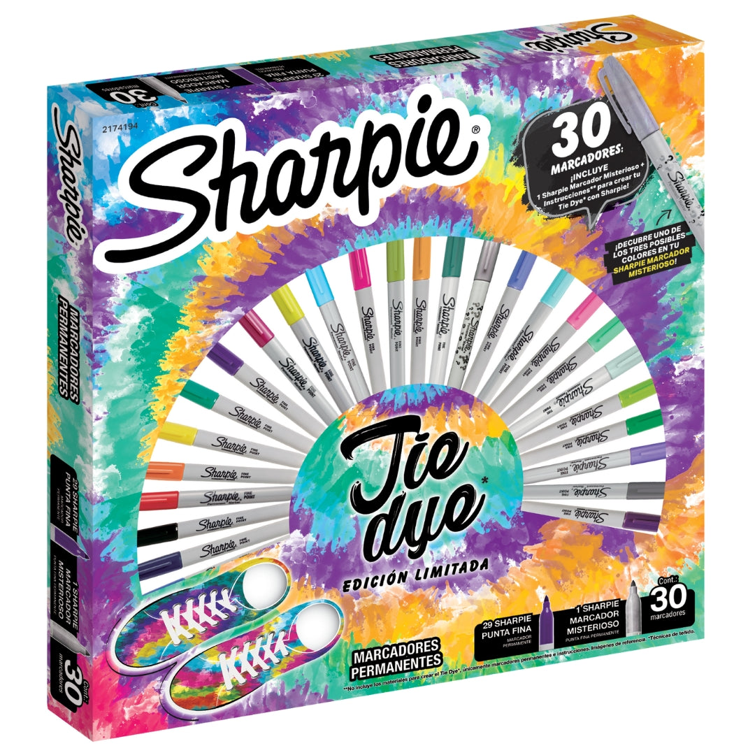 Marcador Sharpie Ruleta Tie Dye X30