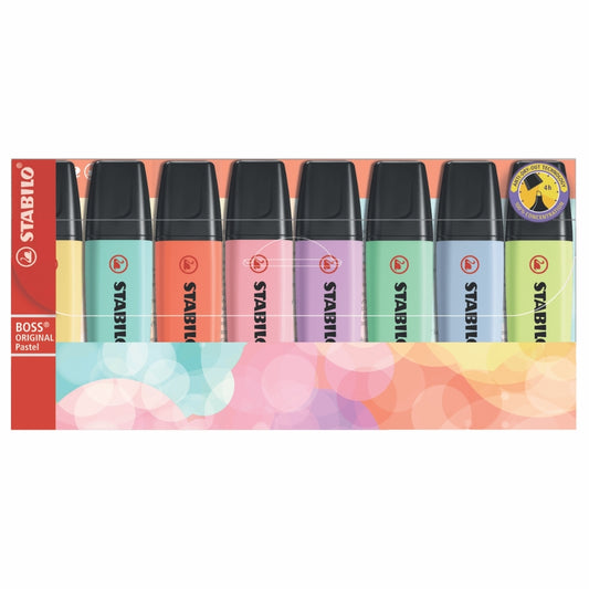 Resaltador Stabilo Boss x 8 Colores Pasteles