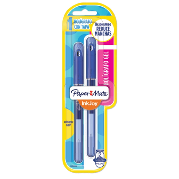 Boligrafo Inkjoy Gel Paper Mate Azul Blister X2