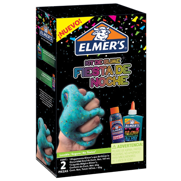 Mini Kit Slime Fiesta de Noche Elmer's 2 Piezas