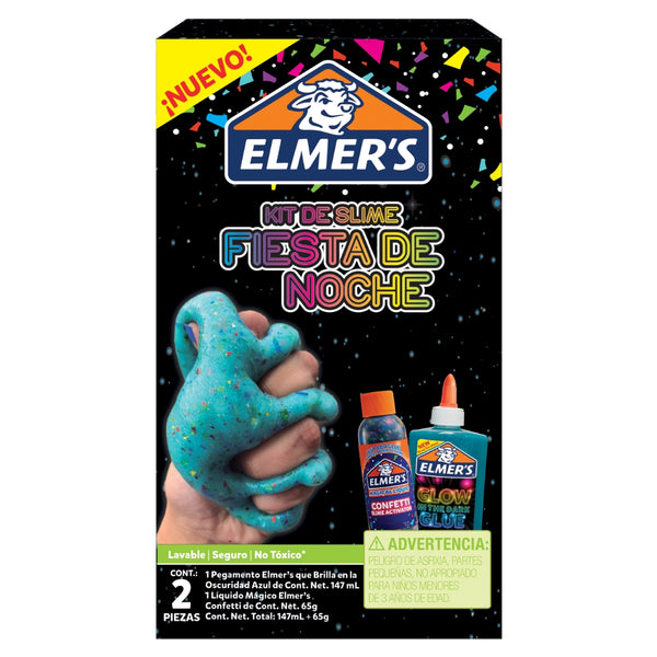 Mini Kit Slime Fiesta de Noche Elmer's 2 Piezas