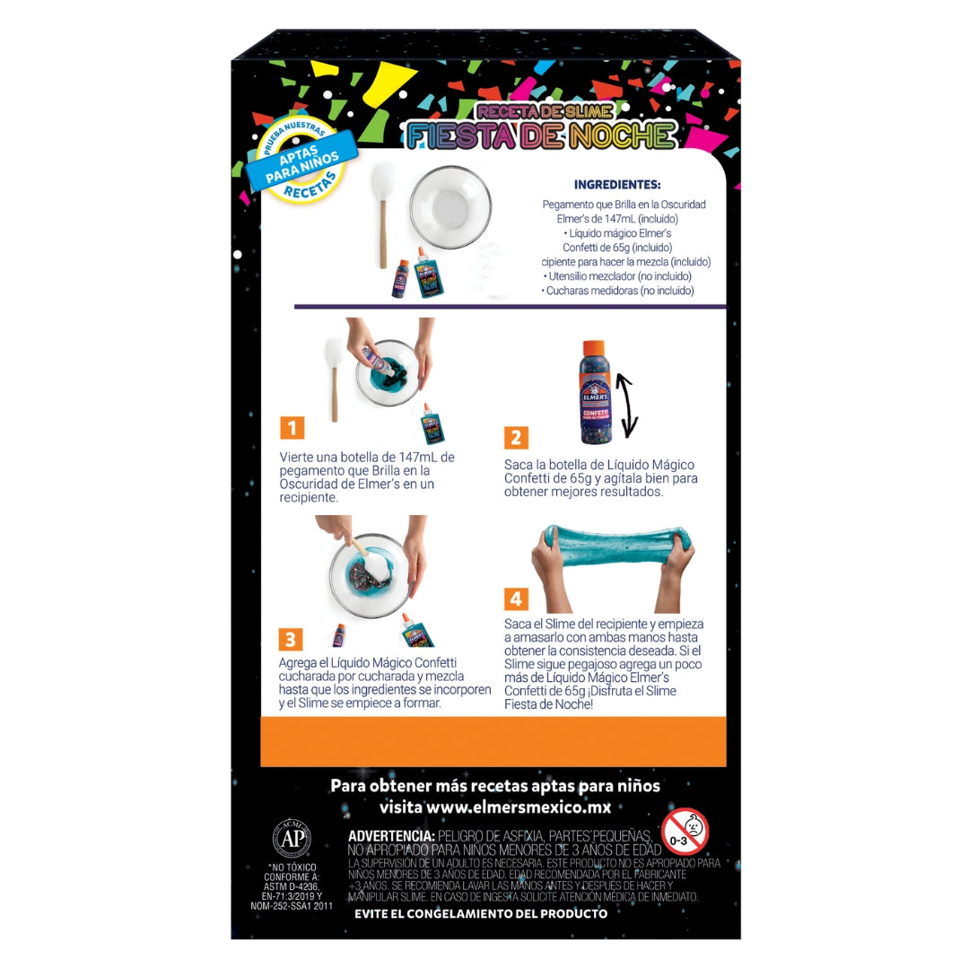 Mini Kit Slime Fiesta de Noche Elmer's 2 Piezas