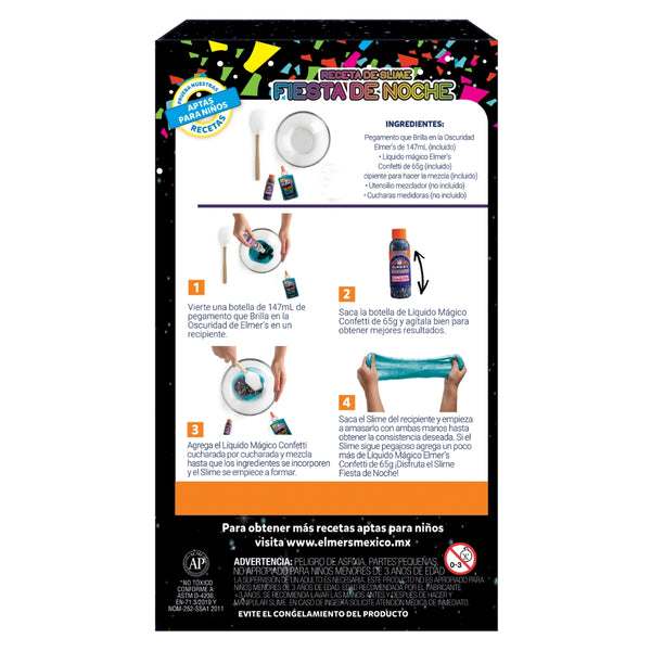 Mini Kit Slime Fiesta de Noche Elmer's 2 Piezas