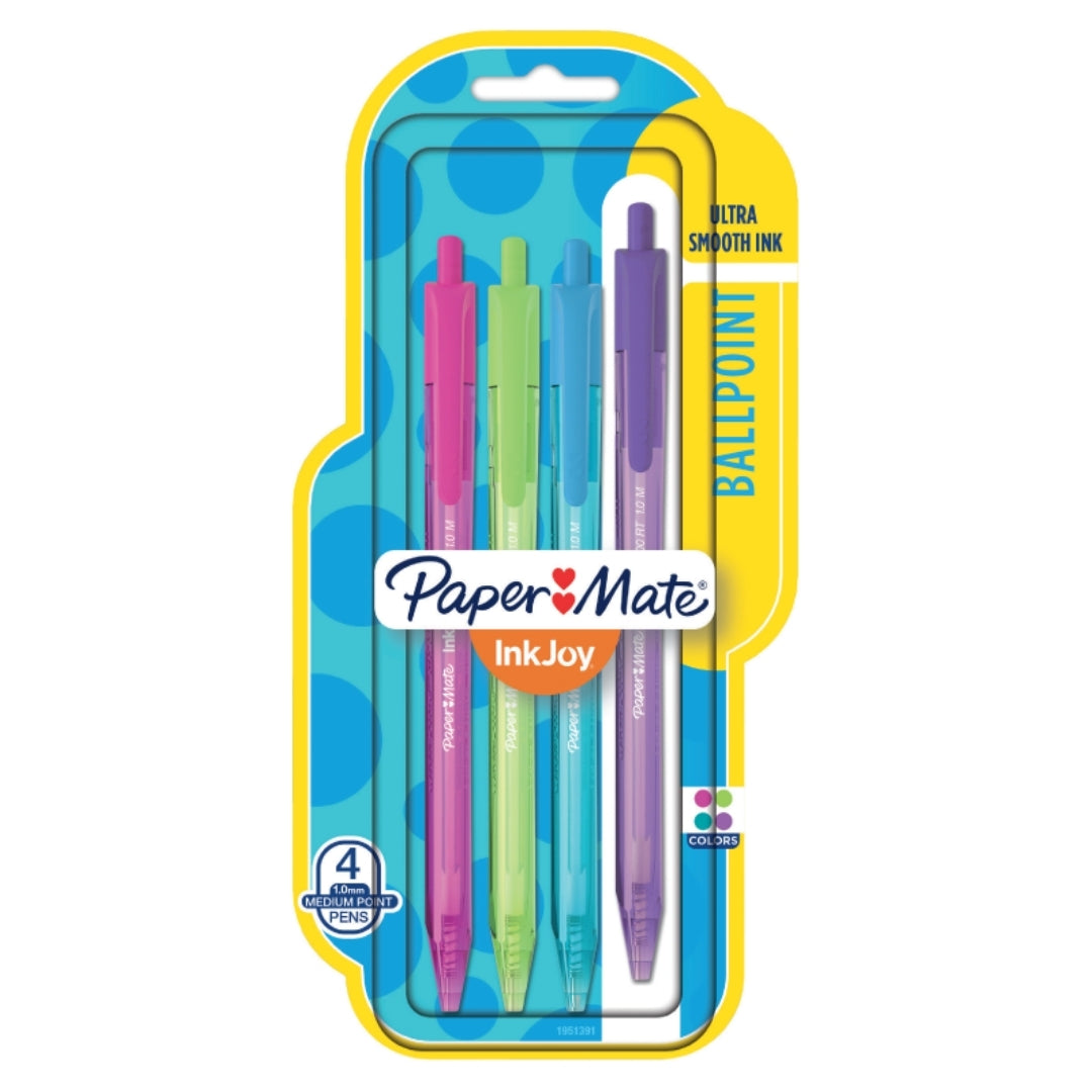 Boligrafo Retractil Inkjoy Paper Mate Surtido Blister X4