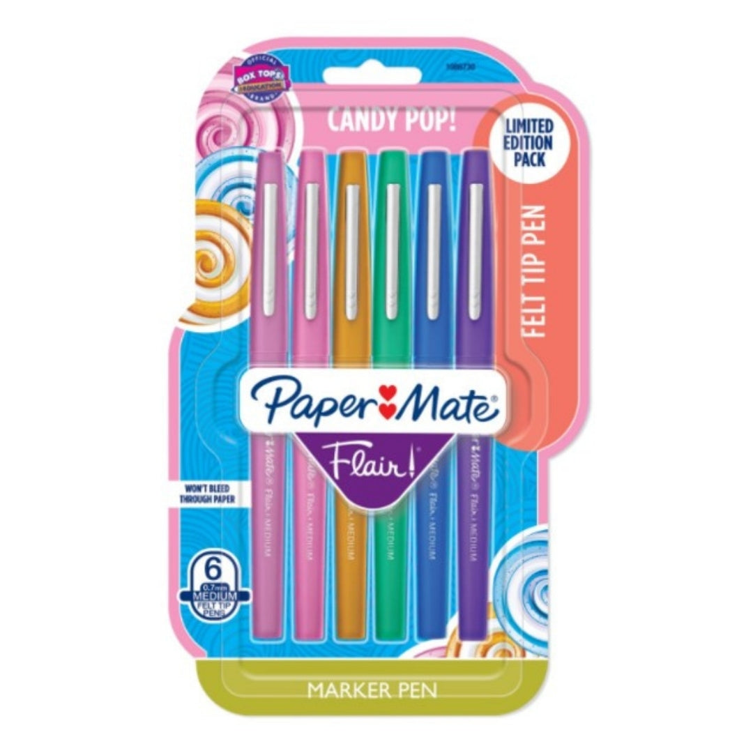 Marcadores Paper Mate Flair Candy Pop x 6 Punta Media