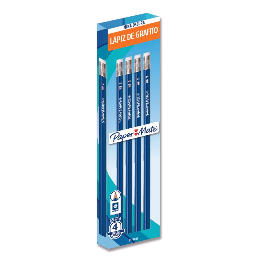 Lapiz Grafito Paper Mate Hexagonal Caja X4