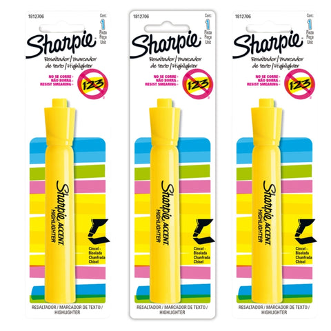 Resaltador Sharpie Tank Amarillo x 3