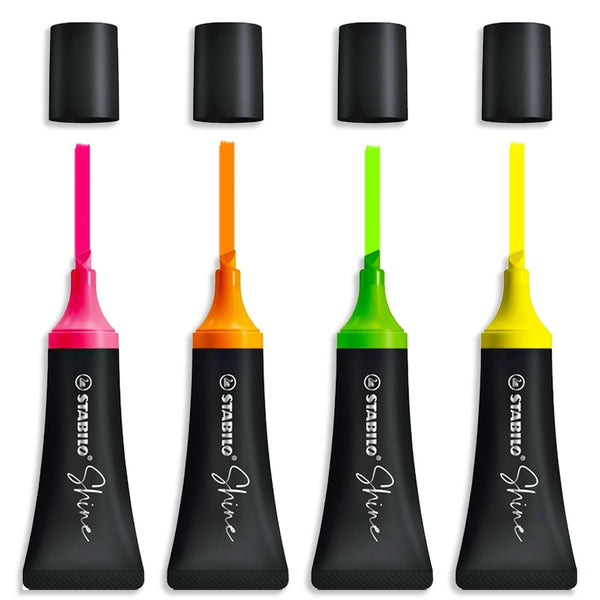 Resaltador Stabilo Shine x 4 Colores
