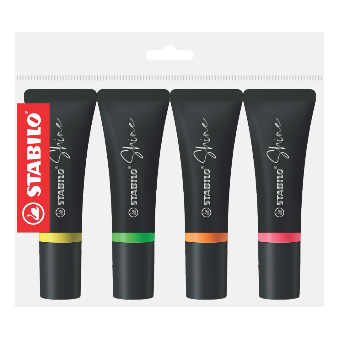 Resaltador Stabilo Shine x 4 Colores
