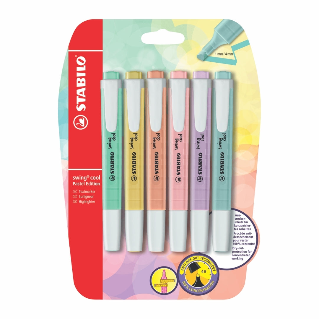 Resaltador Stabilo Swing Pastel x 6 Colores